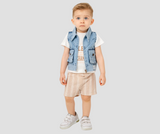 Boys' summer striped shorts set