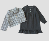 Winter dress, plaid jacket