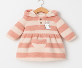 striped fur winter dress