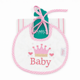Baby bib, round hearts