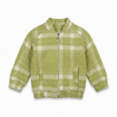 Green plaid jacket on a white background