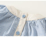 Imported checkered autumn dress