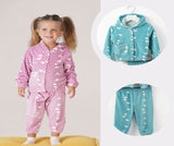 Girls winter pajamas with hearts