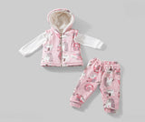 3-piece winter pajama set with animal print