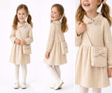 Girls' autumn 3-piece dress with bag