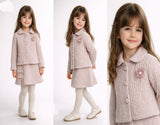 Girls' autumn 3-piece set with a rose design