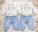 Girls' autumn 3-piece floral set