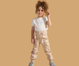 Girls' gabardine baggy pants