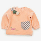 Winter velvet sweatshirt with butterfly pocket