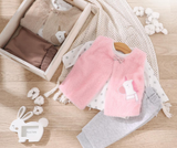 Winter pajamas, 3 pieces, fur jacket