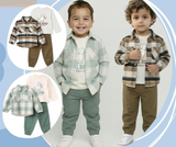 3-piece winter set, checkered pattern