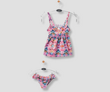 Girls' printed swimsuit with roses