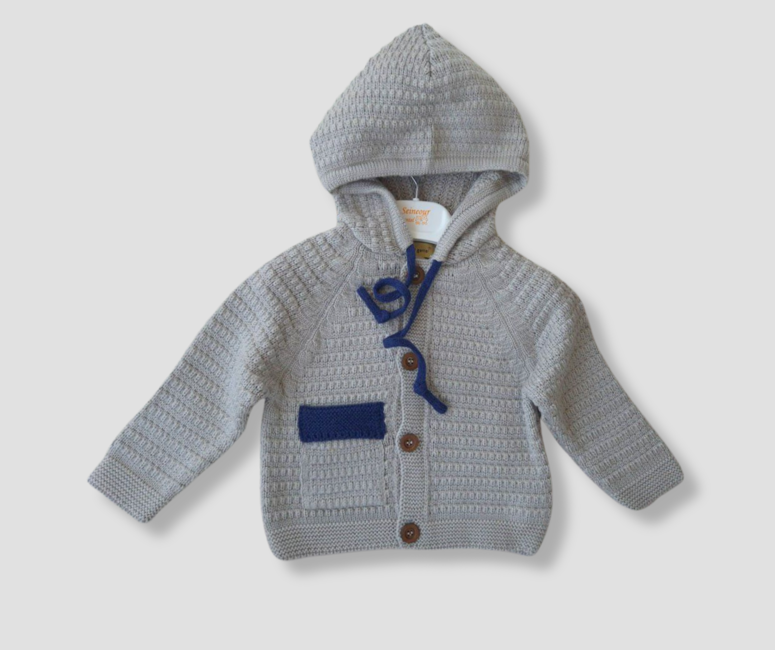 Winter knitted jacket with pocket