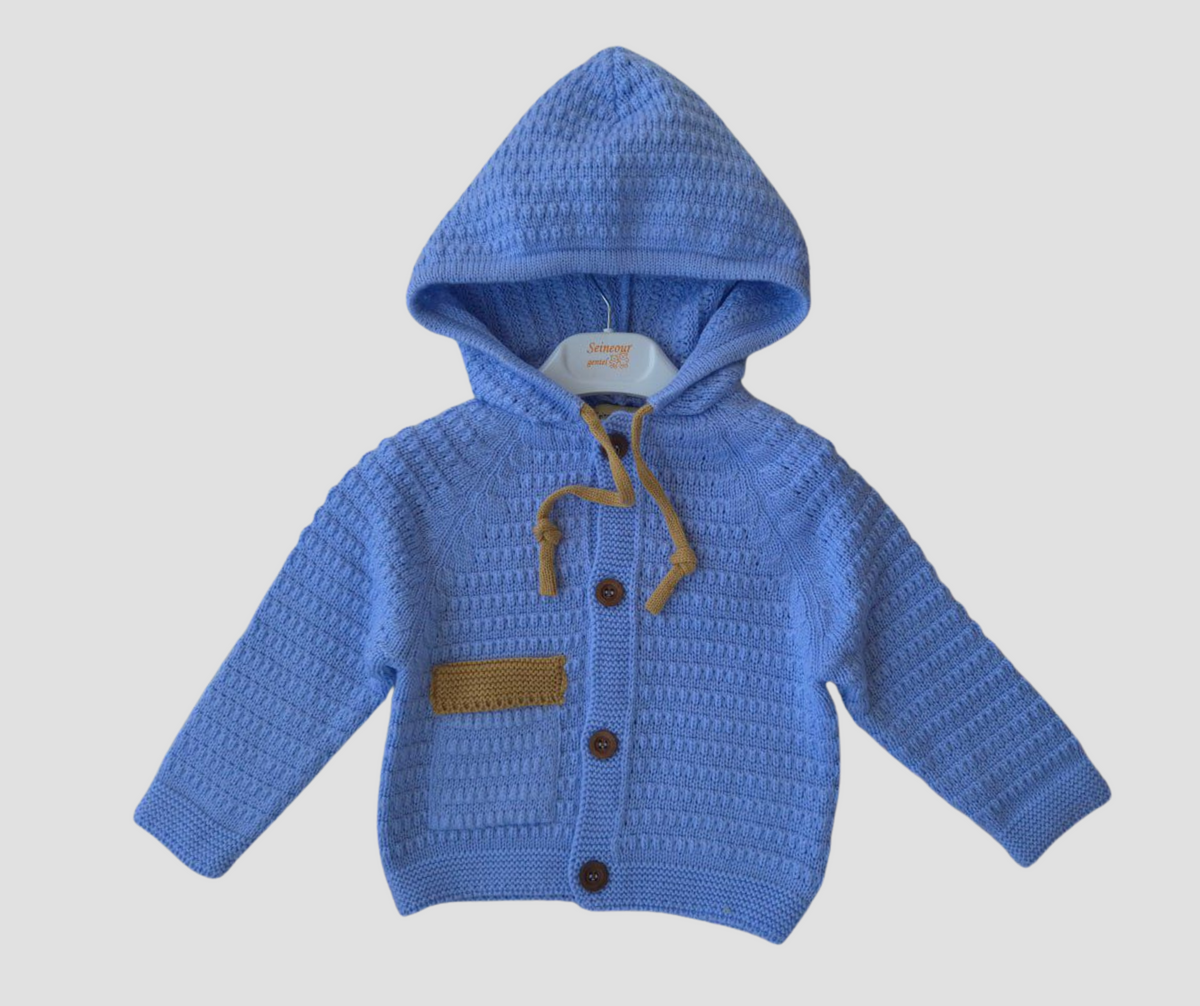 Winter knitted jacket with pocket