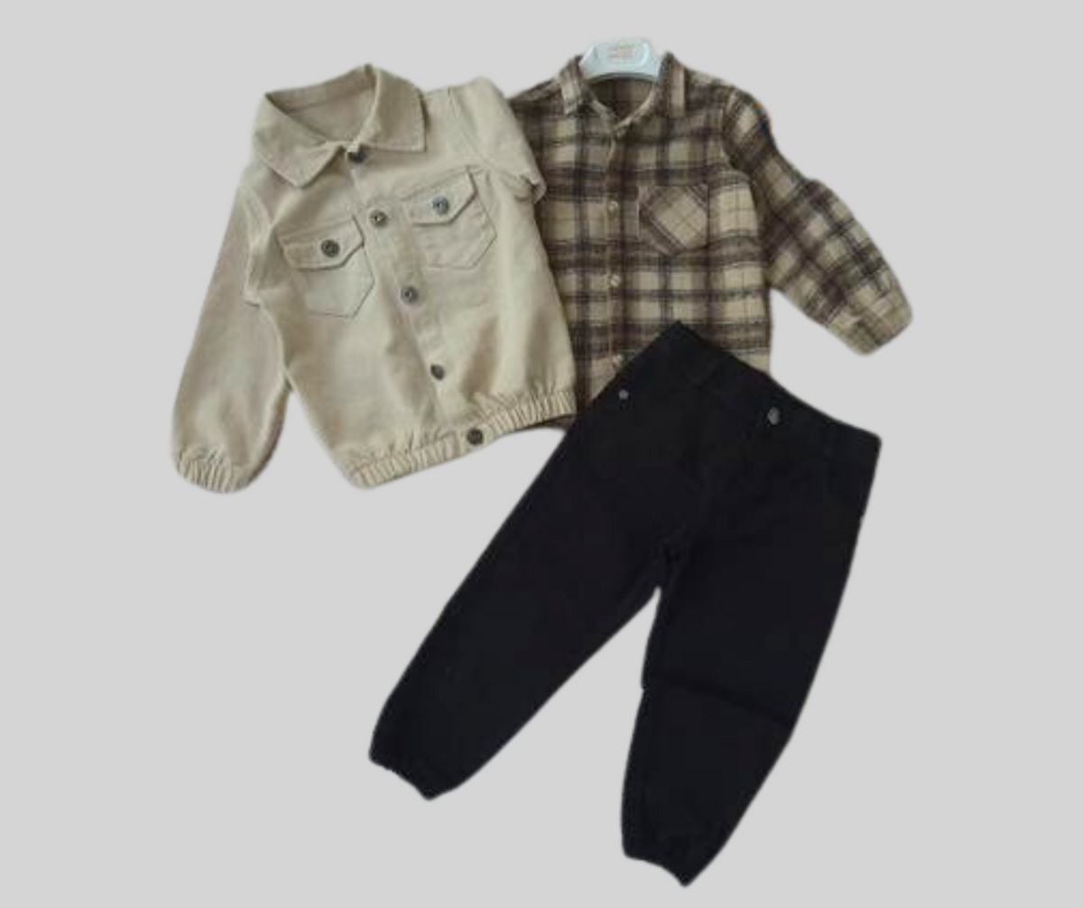 طقم شتوى اولادي 3 قطع جبردين