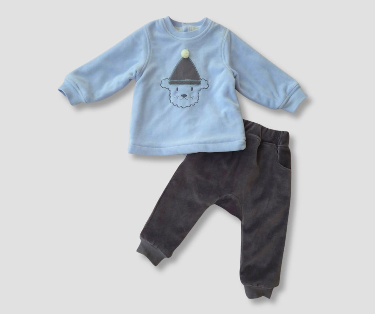 بيجامه شتوي قطيفه بوبي طاقيه