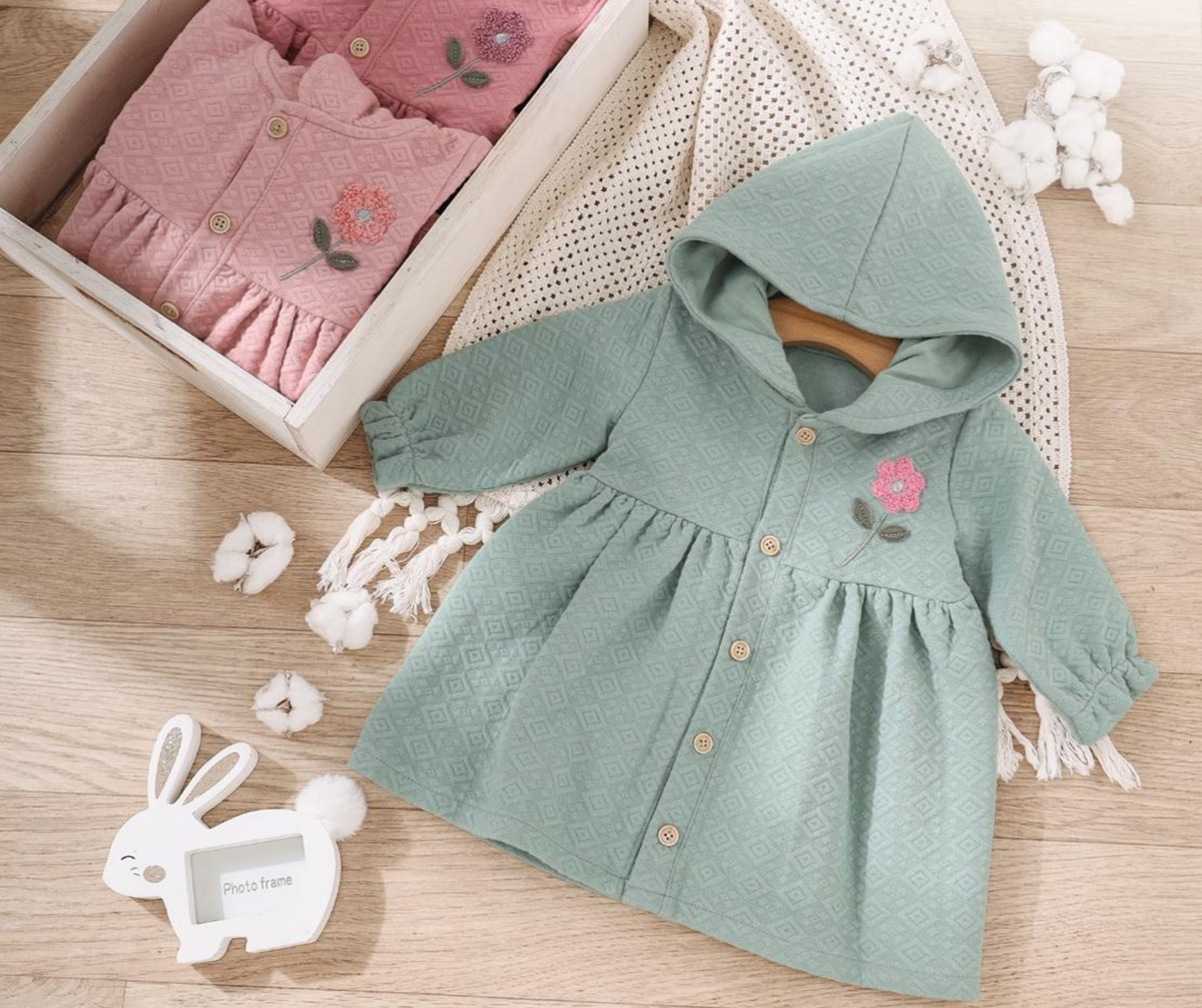 فستان شتوى ازرار مضلع