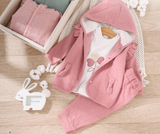 Girls' 3-piece ribbed winter pajamas