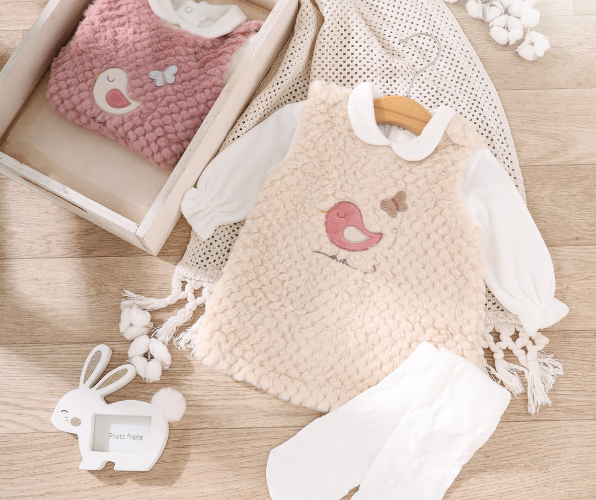 Winter dress, 3 pieces, bird style