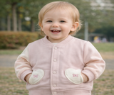 Imported girls jacket with two hearts and bows
