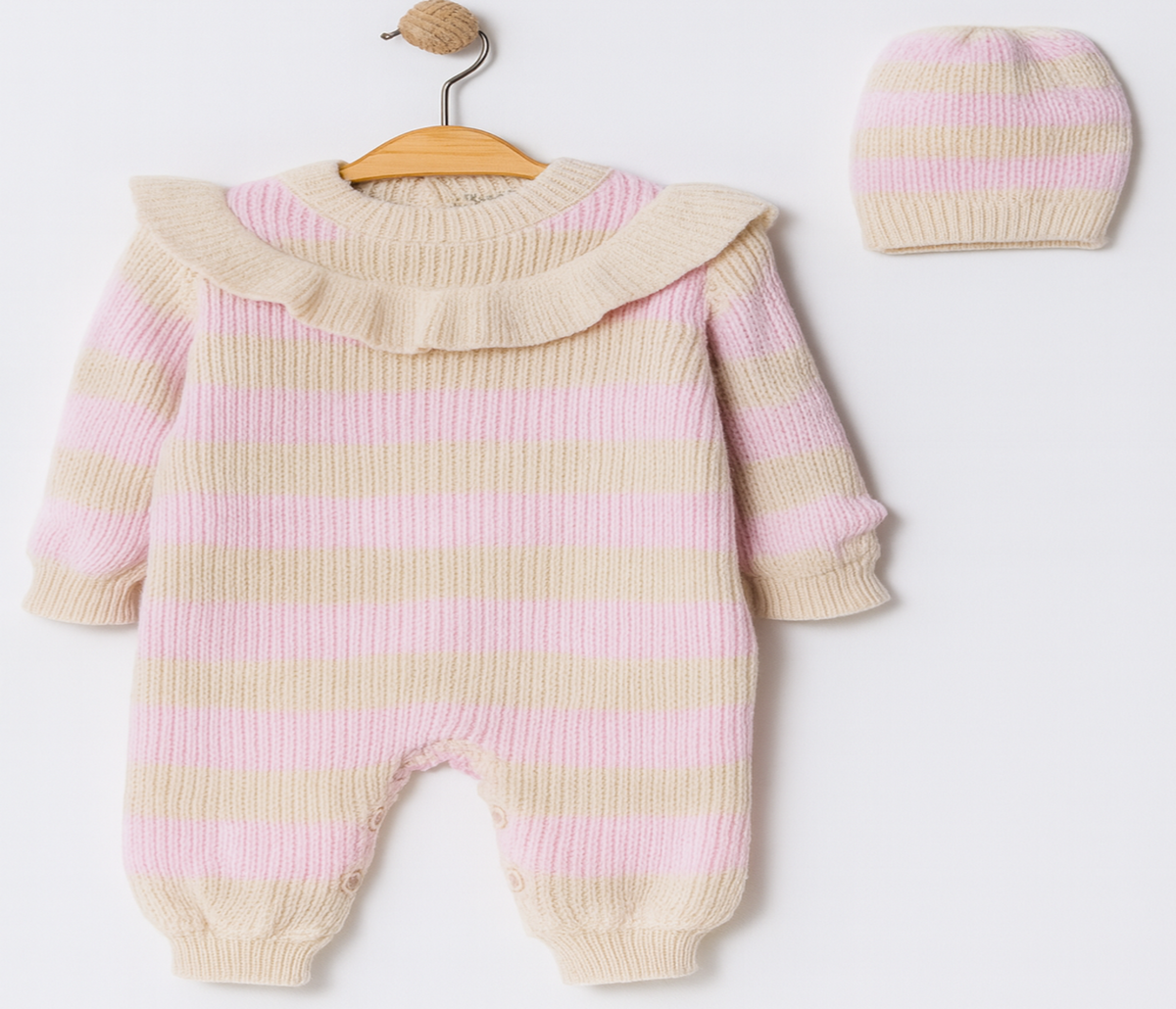 striped knit winter jumpsuit