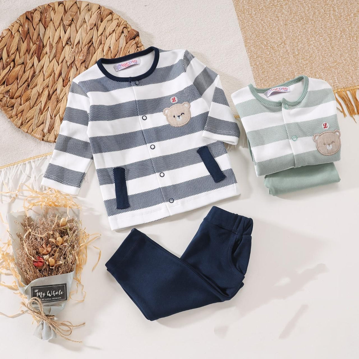 Autumn bear striped pyjama