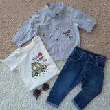 Boys' 3-piece striped shirt set