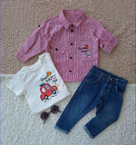 Boys' 3-piece striped shirt set