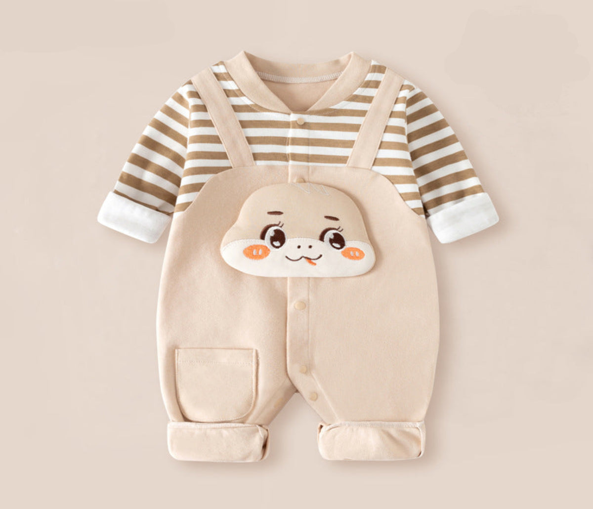 Imported autumn jumpsuit with a teddy bear strap