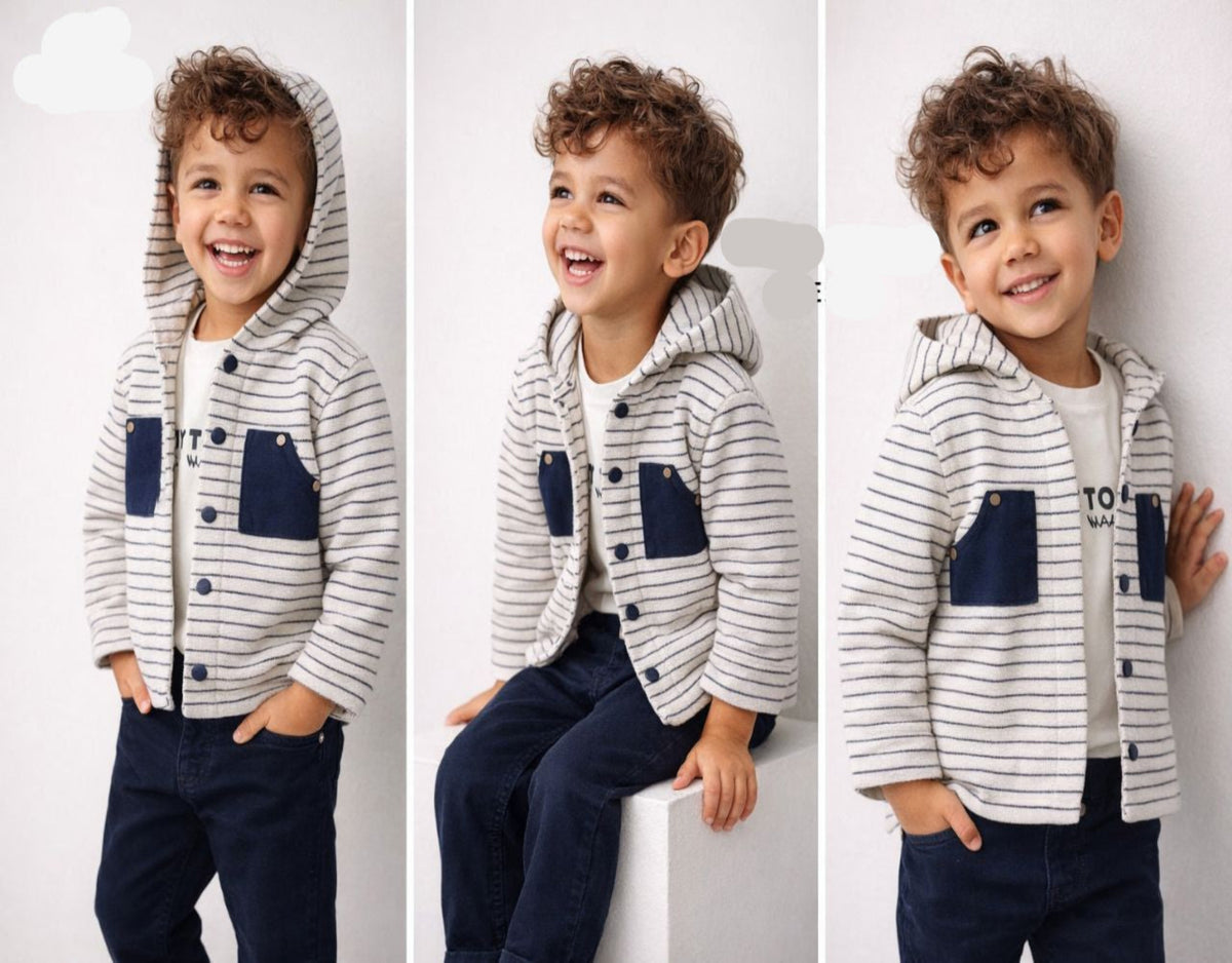 Boys' autumn 3-piece striped set
