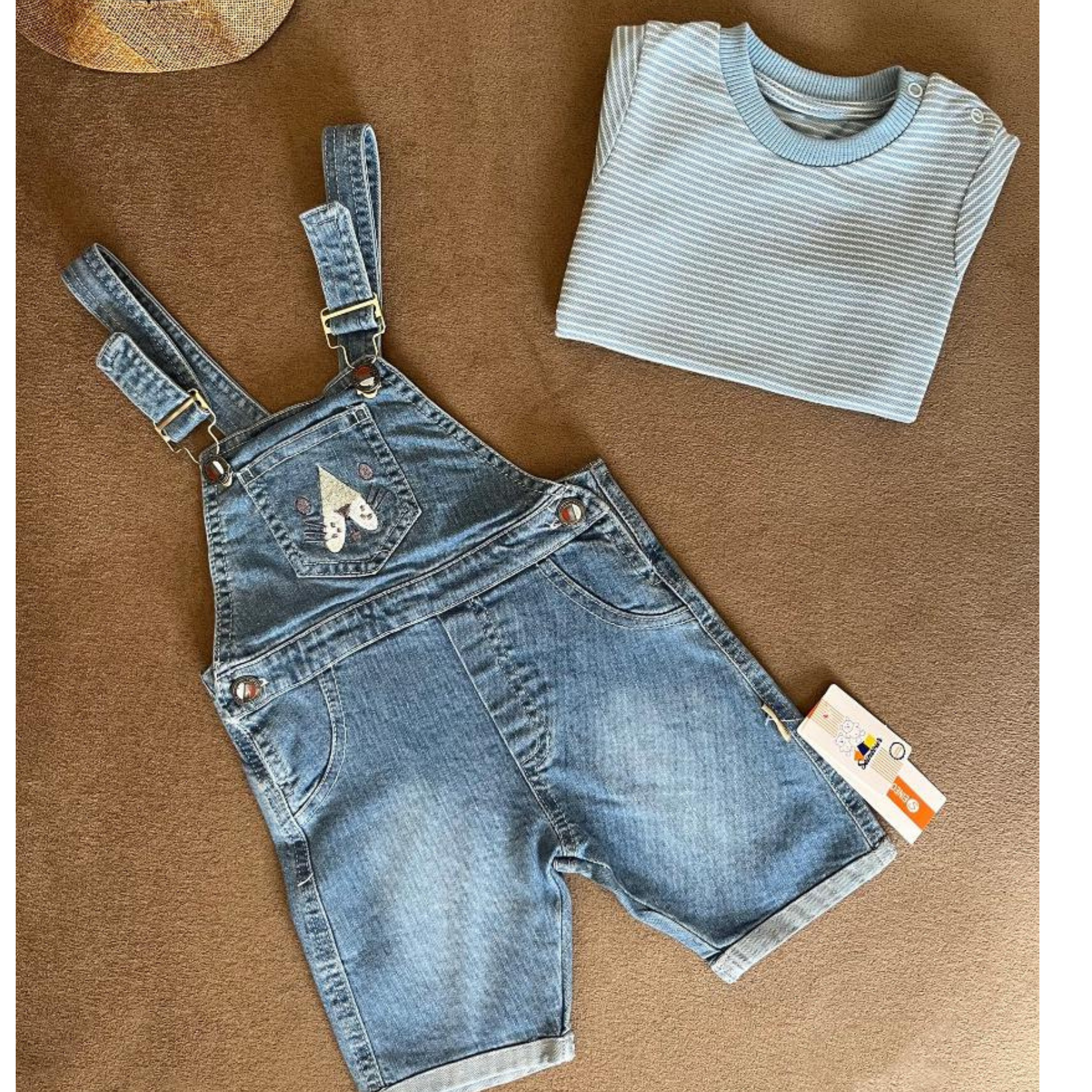 Striped two-piece summer jumpsuit