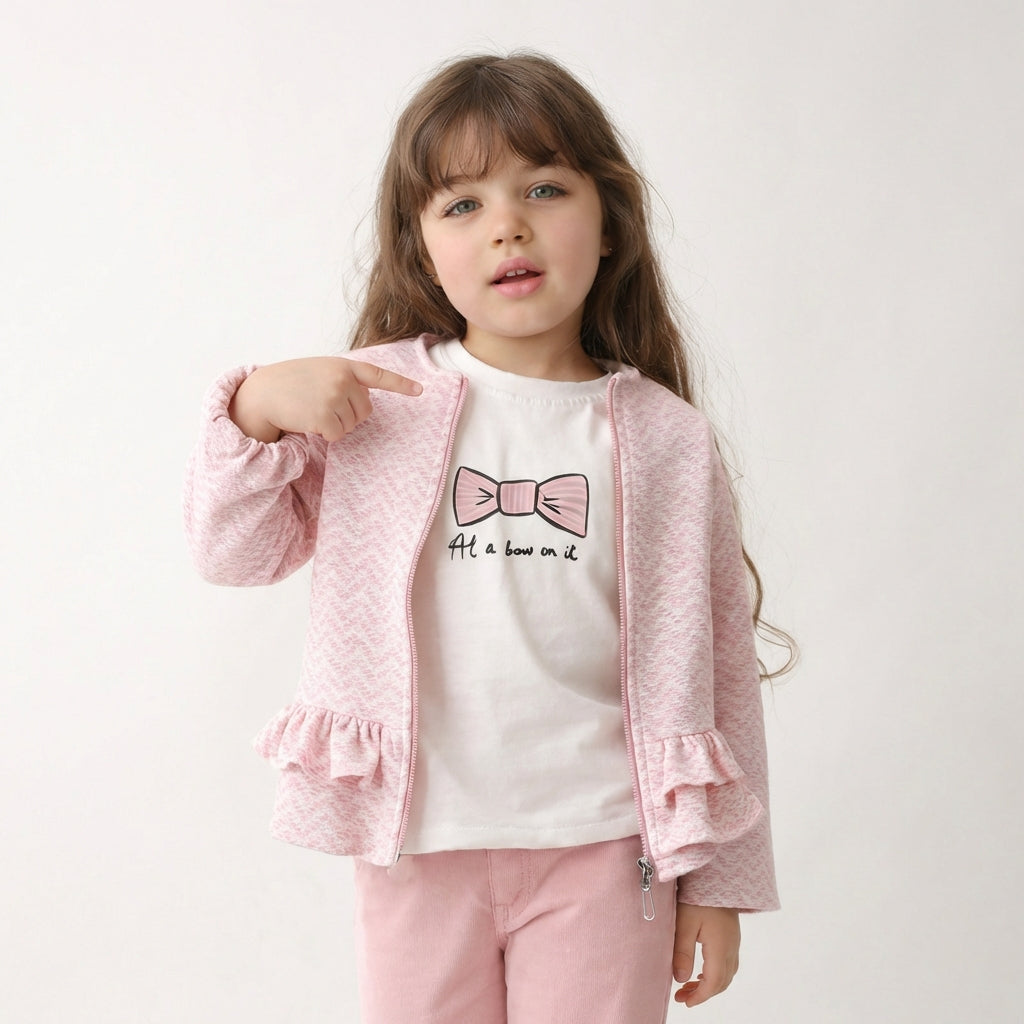 Girls' autumn 3-piece printed set