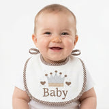 Baby bib, round hearts