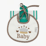 Baby bib, round hearts