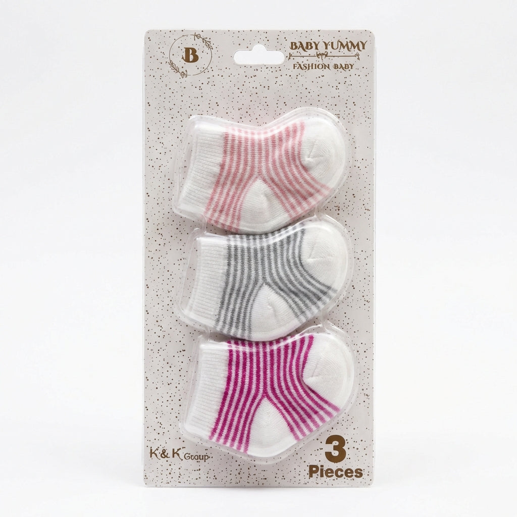 striped socks, 3 pieces