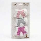 striped socks, 3 pieces